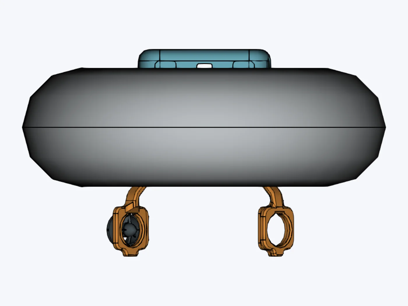 Zijaanzicht van het FLOAT-E-ontwerp met het motorframe onder de romp