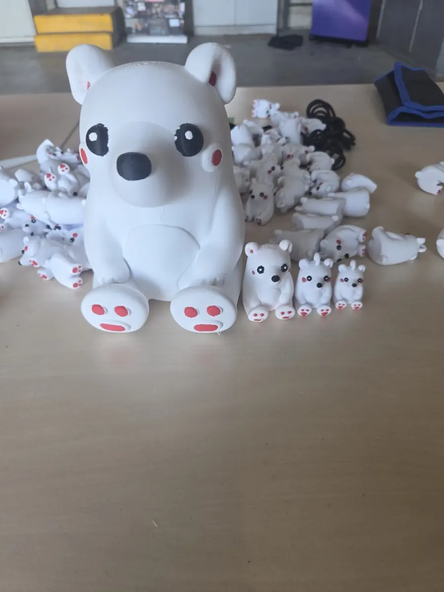 Een familie van 3D-geprinte ijsberen